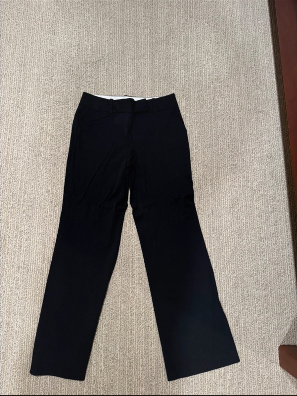 Ann Taylor Black Tailored Straight-Leg Trousers